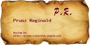 Prusz Reginald névjegykártya
